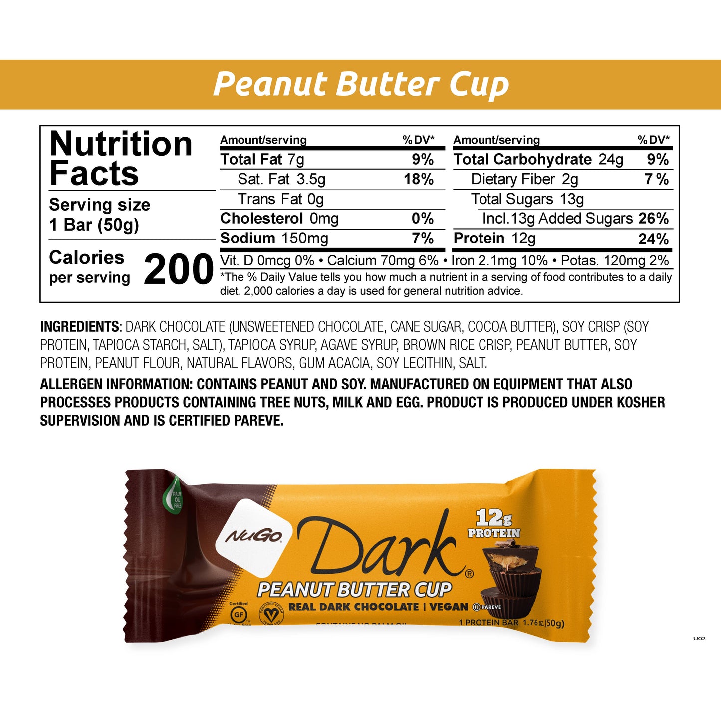 NuGo Dark Peanut Butter Cup Protein Bar