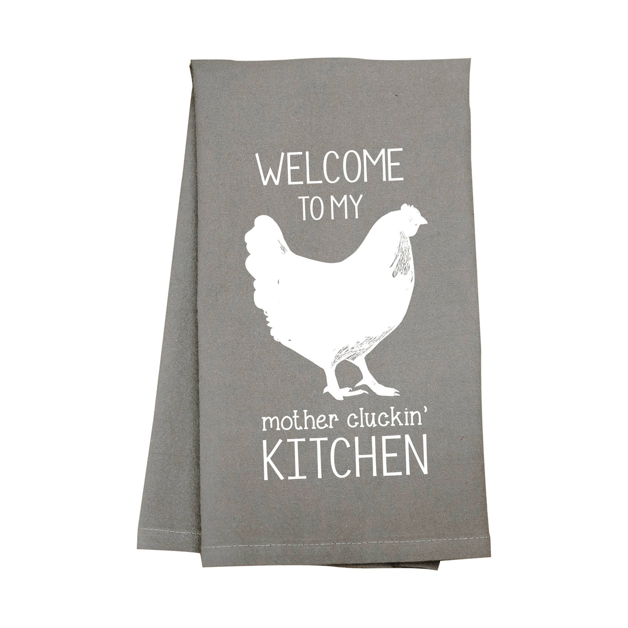 Gray Mother Cluckin Kitchen Towel