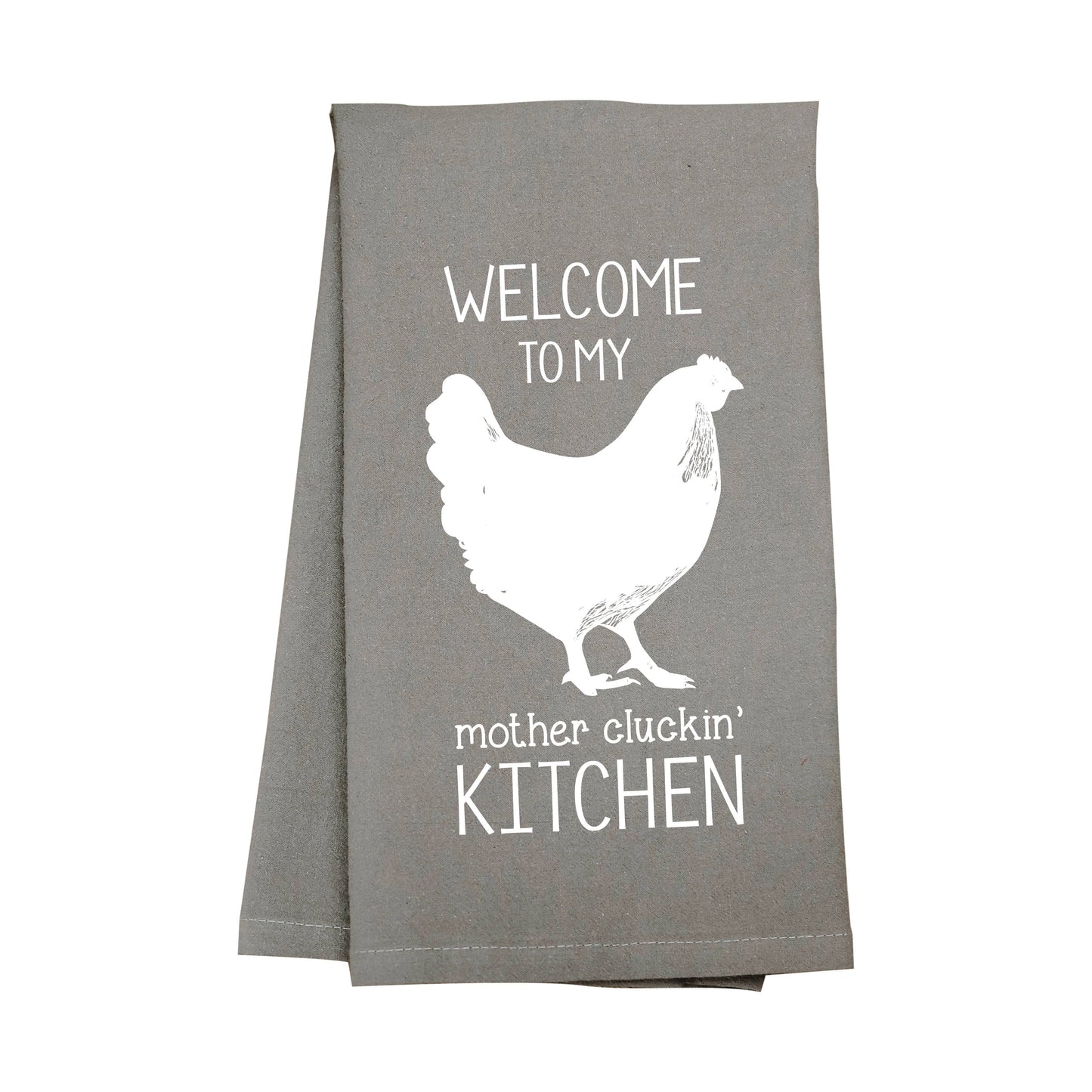 Gray Mother Cluckin Kitchen Towel
