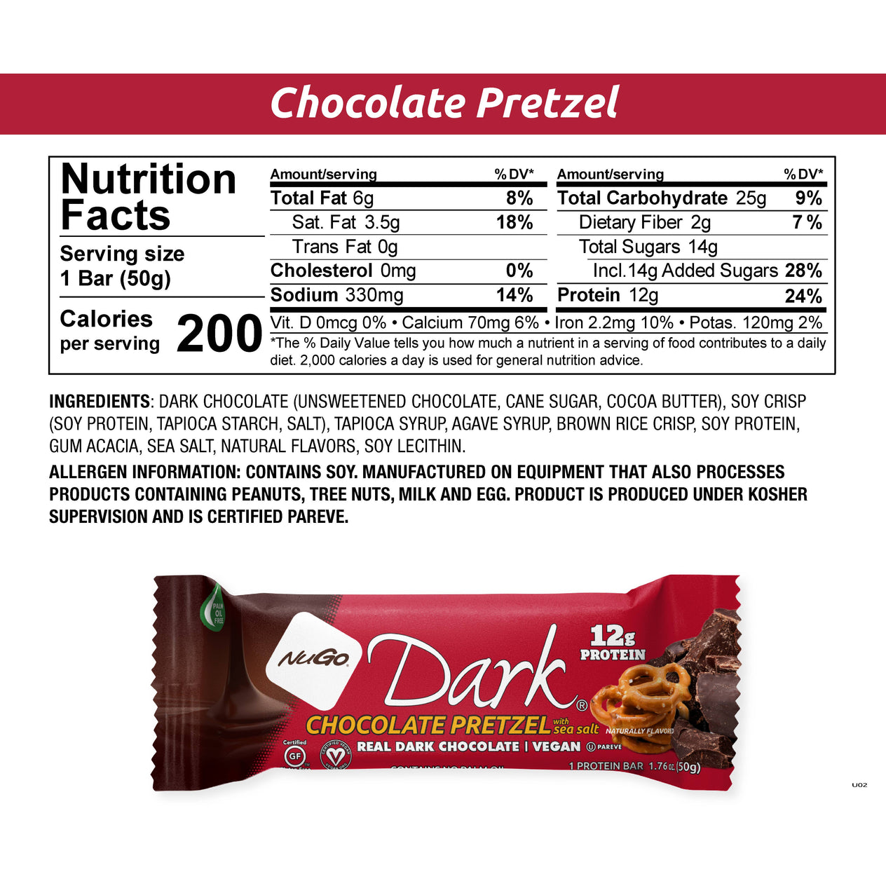 NuGo Dark Chocolate Pretzel Protein Bar