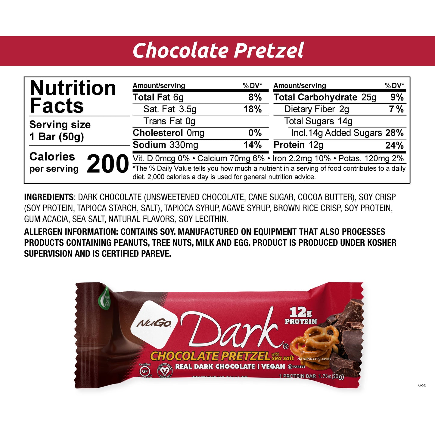 NuGo Dark Chocolate Pretzel Protein Bar